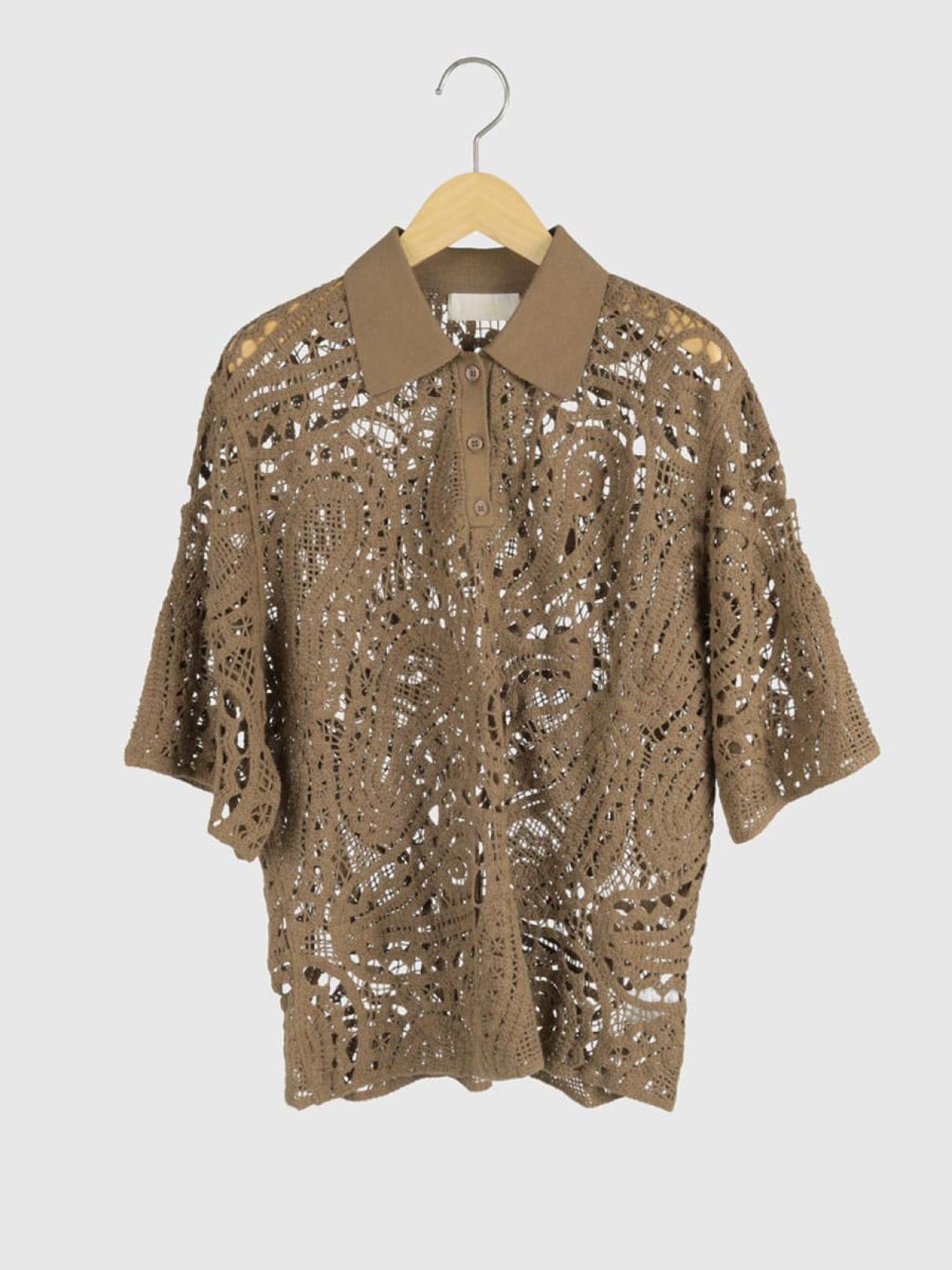 nude vintage クロシェット　トップス クロシェレースポロトップス - Ample - Vin｜YAMADAYA STORE