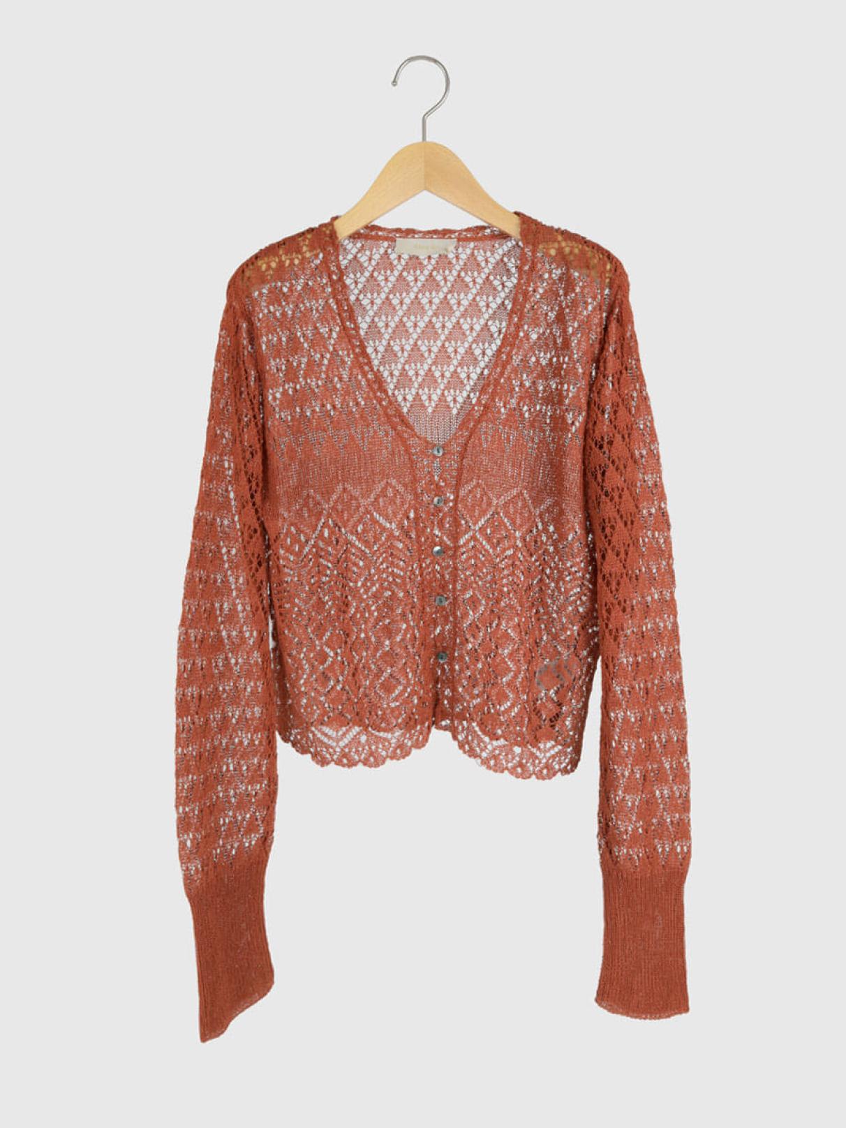 レースクロシェニットカーディガン - Ample - Vin｜YAMADAYA STORE