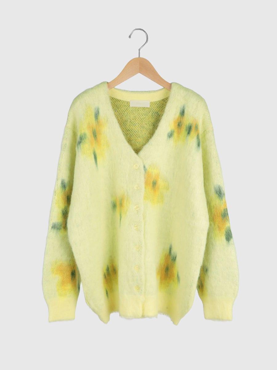 フラワーシャギーニットカーディガン - Ample - Vin｜YAMADAYA STORE