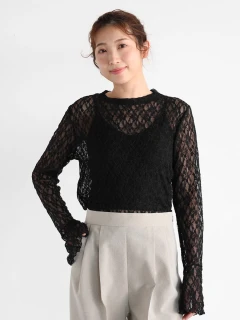 ヤマダヤ　Ample ブラックレース長袖シャツ AmpleのTシャツ/カットソーの商品一覧｜ファッション通販の