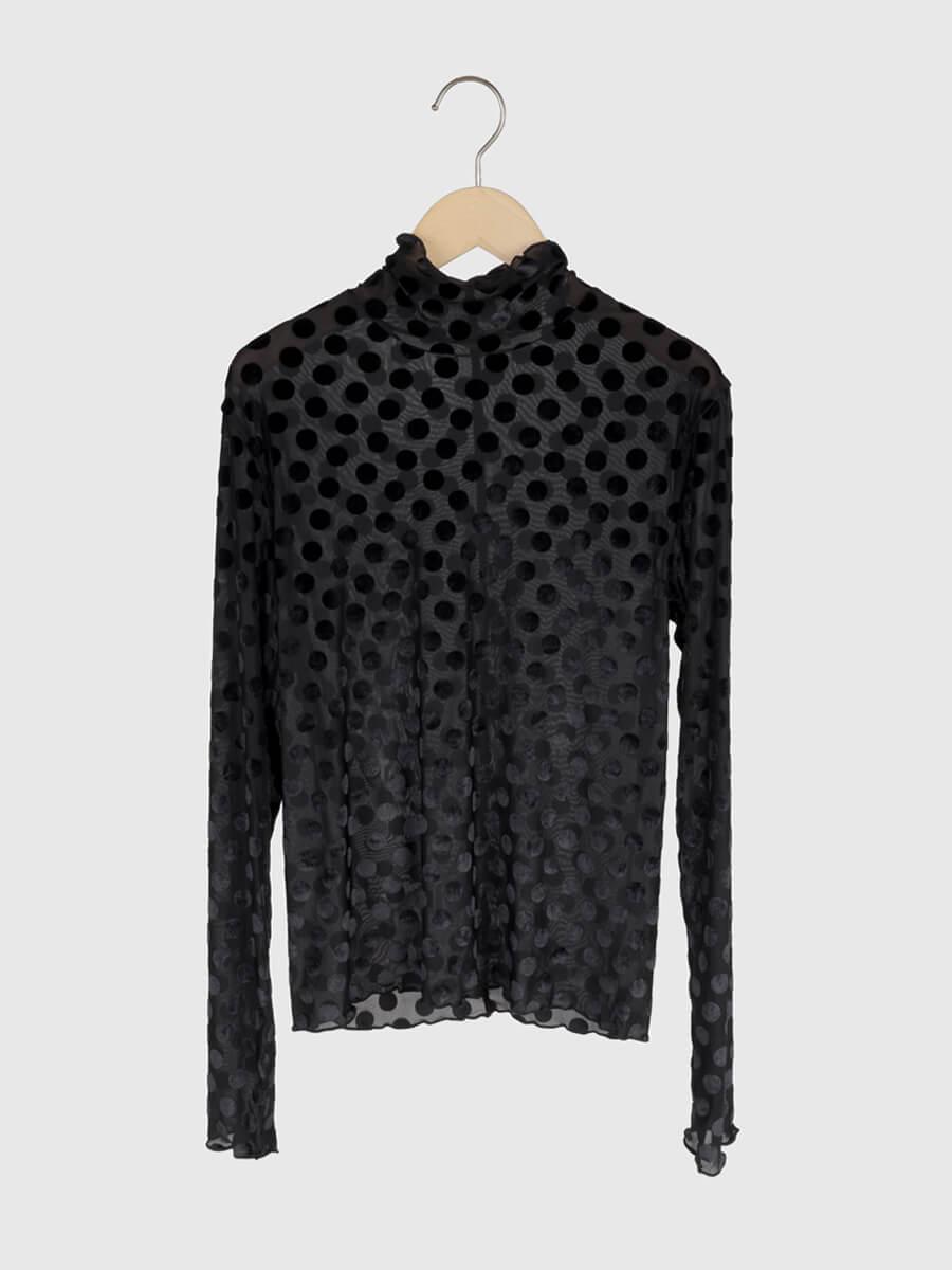 シア―ドットメッシュハイネックトップス YAMADAYA STORE シア―ドットメッシュハイネックトップス YAMADAYA STORE