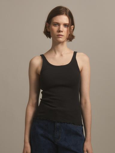 T&T★CHANEL シャネル タンクトップ　キャミソール 中古・古着通販】CHANEL (シャネル) リブタンクトップ ブラック