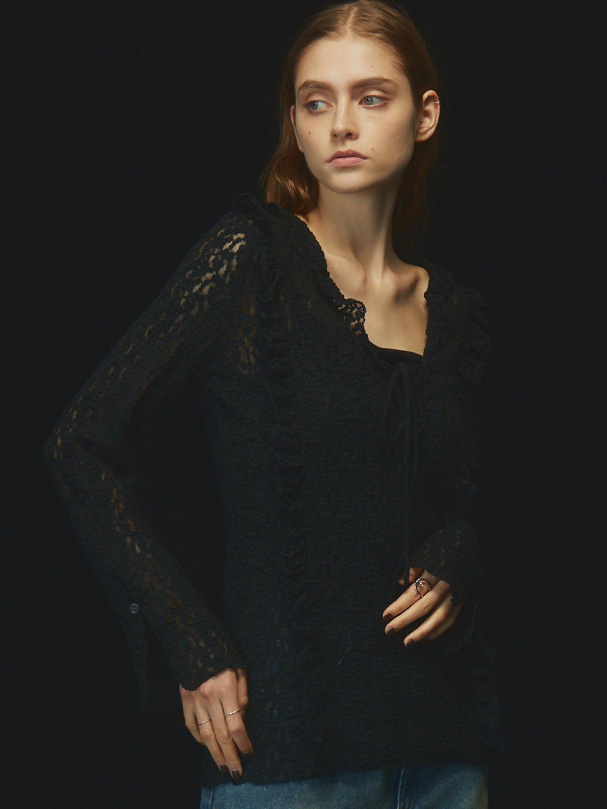 レースフリルプルオーバーブラウス - Ample - Vin｜YAMADAYA STORE