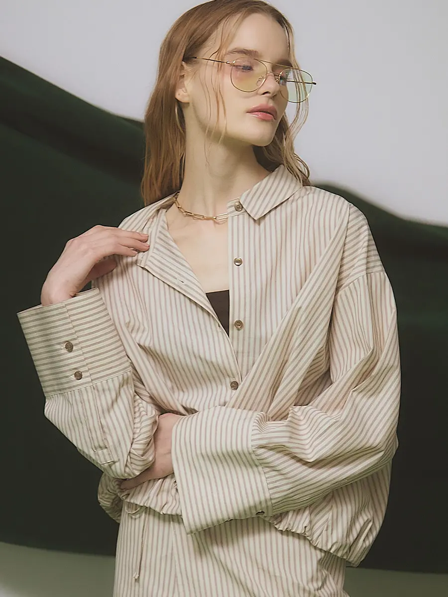 バルーンヘムストライプシャツ - Ample - Vin｜YAMADAYA STORE