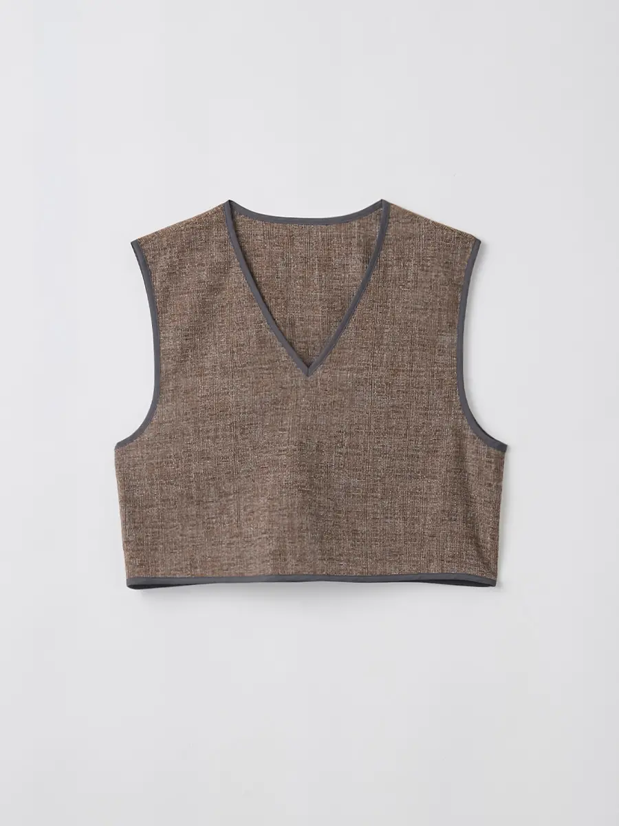 リネンライクVネックベスト - Ample - Vin｜YAMADAYA STORE