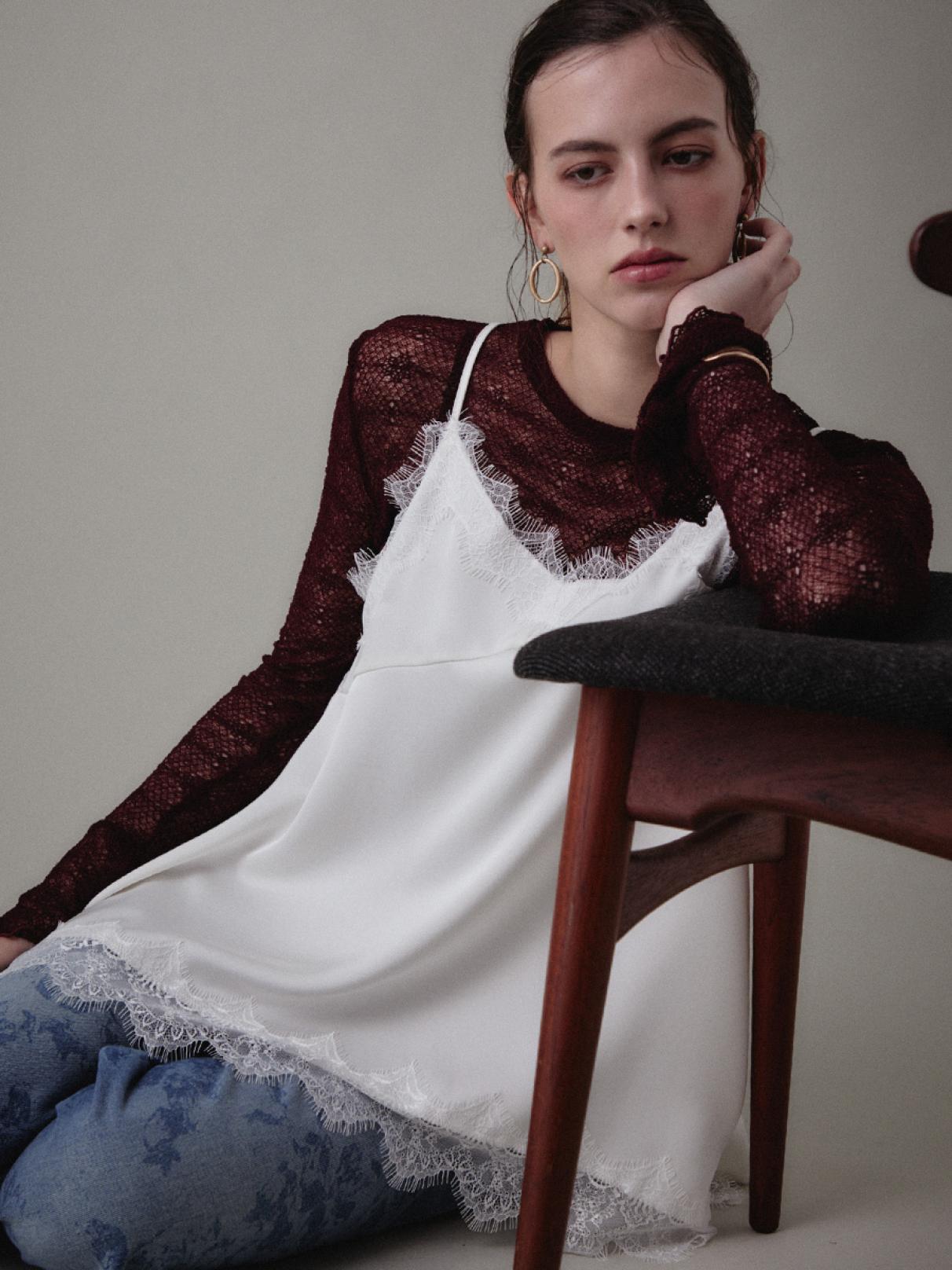 レースヘムキャミソールトップス - Ample - Vin｜YAMADAYA STORE