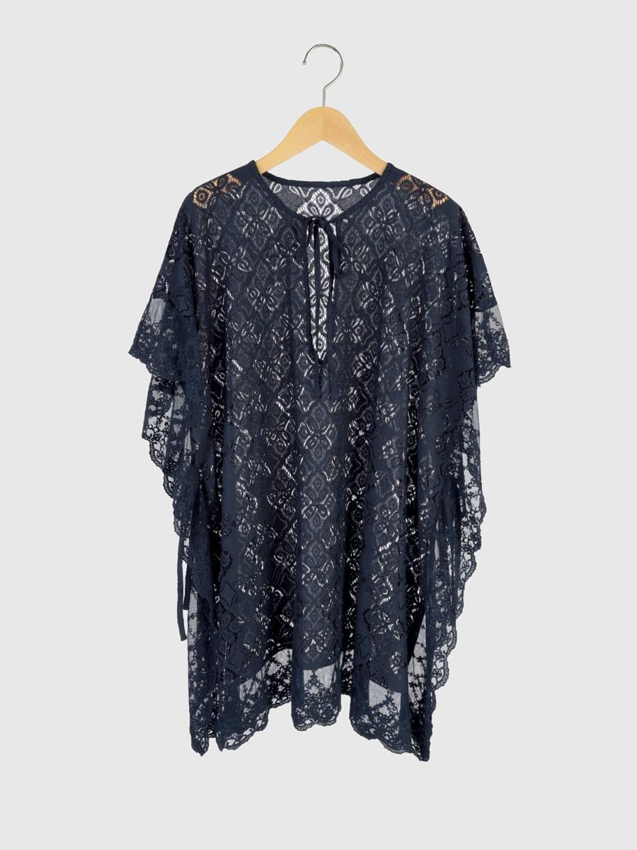 ダイヤモチーフレースポンチョブラウス - Ample - Vin｜YAMADAYA STORE