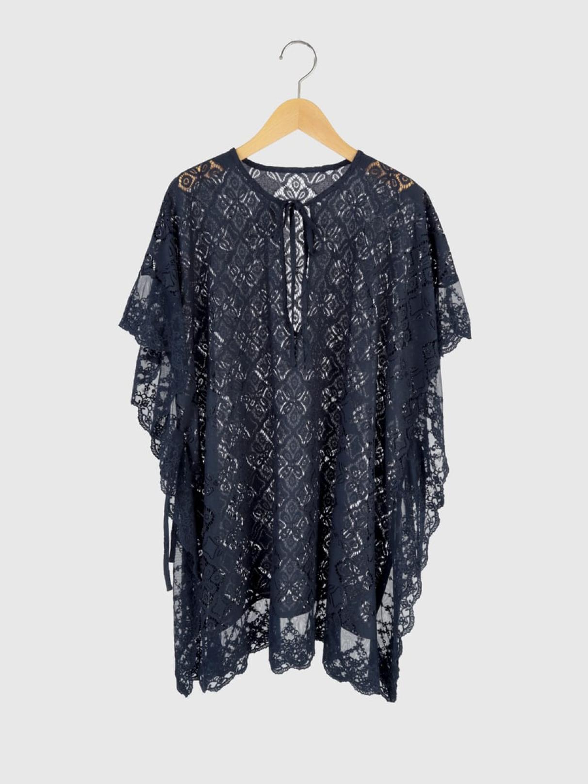 ダイヤモチーフレースポンチョブラウス - Ample - Vin｜YAMADAYA STORE