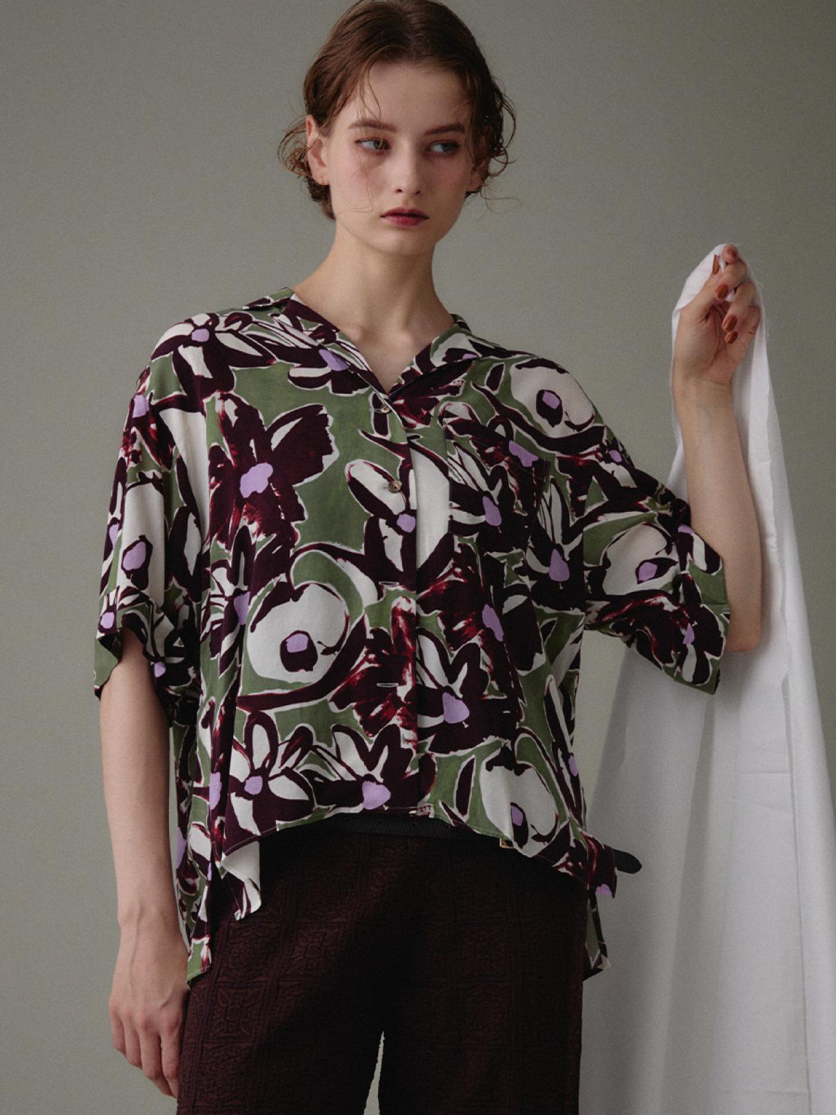 アートフラワーシャツ - Ample - Vin｜YAMADAYA STORE