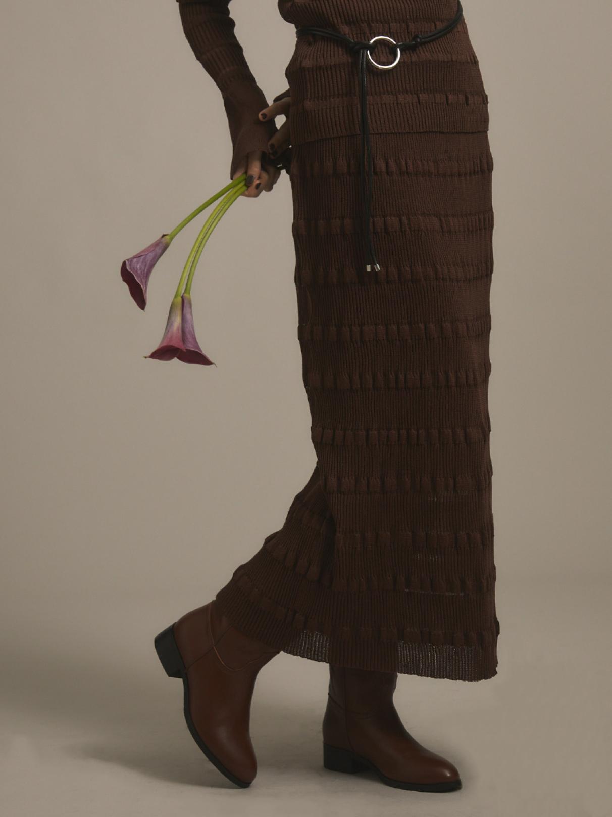 ボーダーディティールニットナロースカート - Ample - Vin｜YAMADAYA STORE