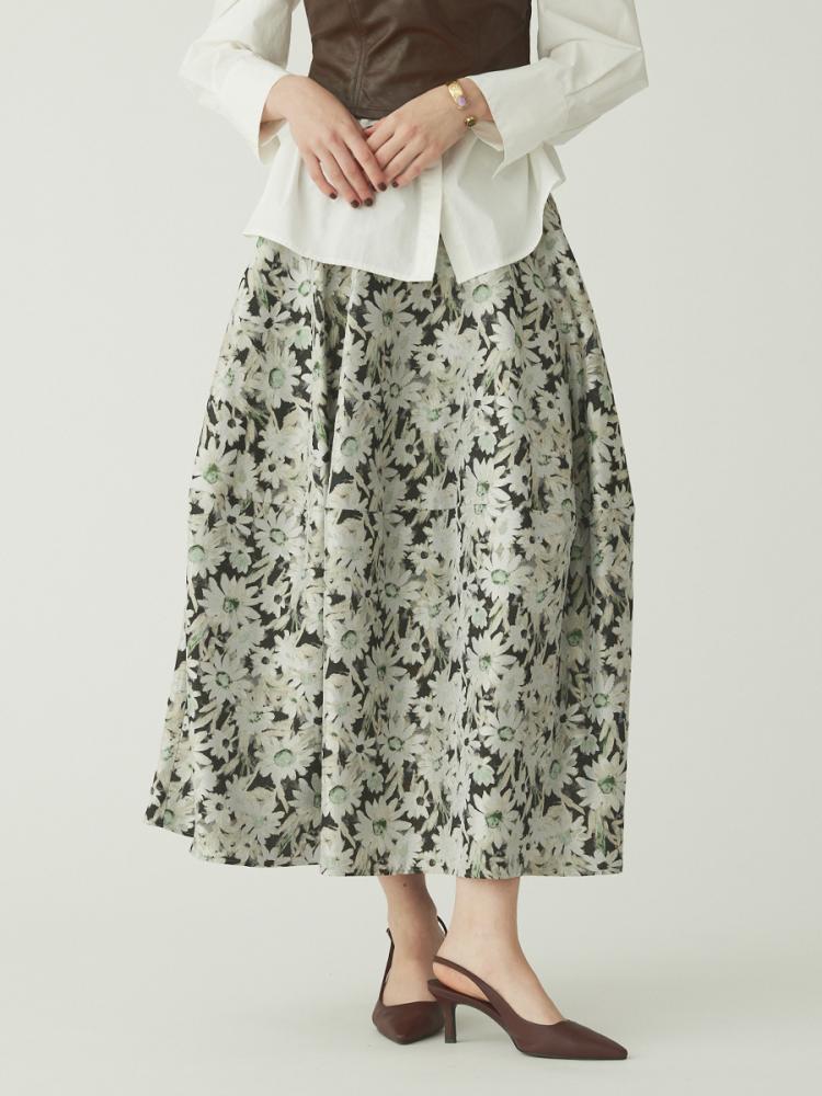 3万円】ISETAN family sale フラワージャガード スカート フラワー