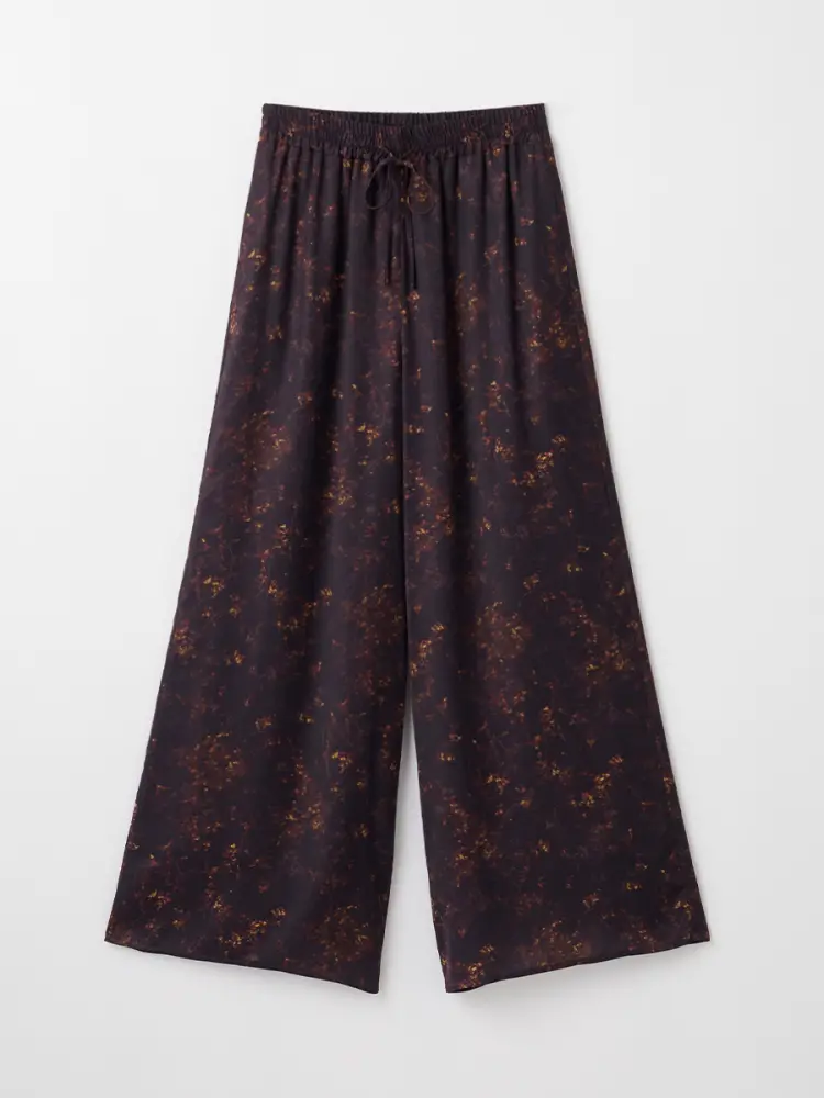 華様 ニュアンスフラワープリントイージーワイドパンツ - Ample - Vin