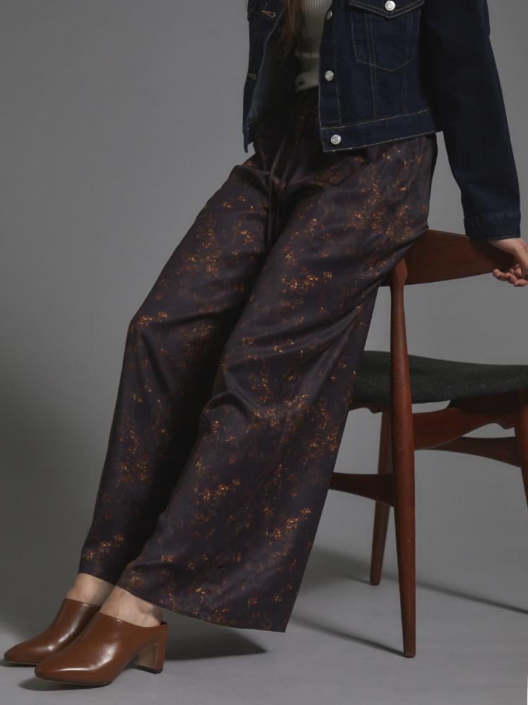 ニュアンスフラワープリントイージーワイドパンツ - Ample - Vin