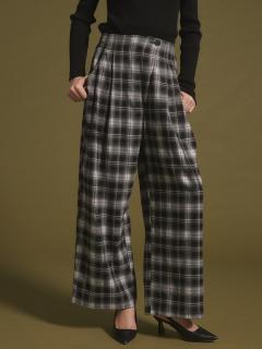 ドロップボタンチェックワイドパンツ - Ample - Vin｜YAMADAYA STORE