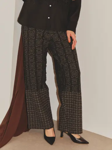 【美品】semon apartment ジャガードニットパンツ タイルジャガードニットパンツ - Ample - Vin｜YAMADAYA STORE