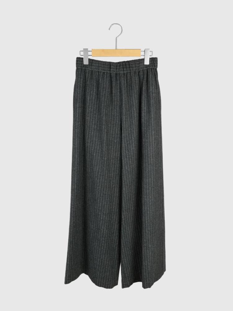 カシミヤブレンドストライプ柄ワイドパンツ - Ample - Vin｜YAMADAYA STORE