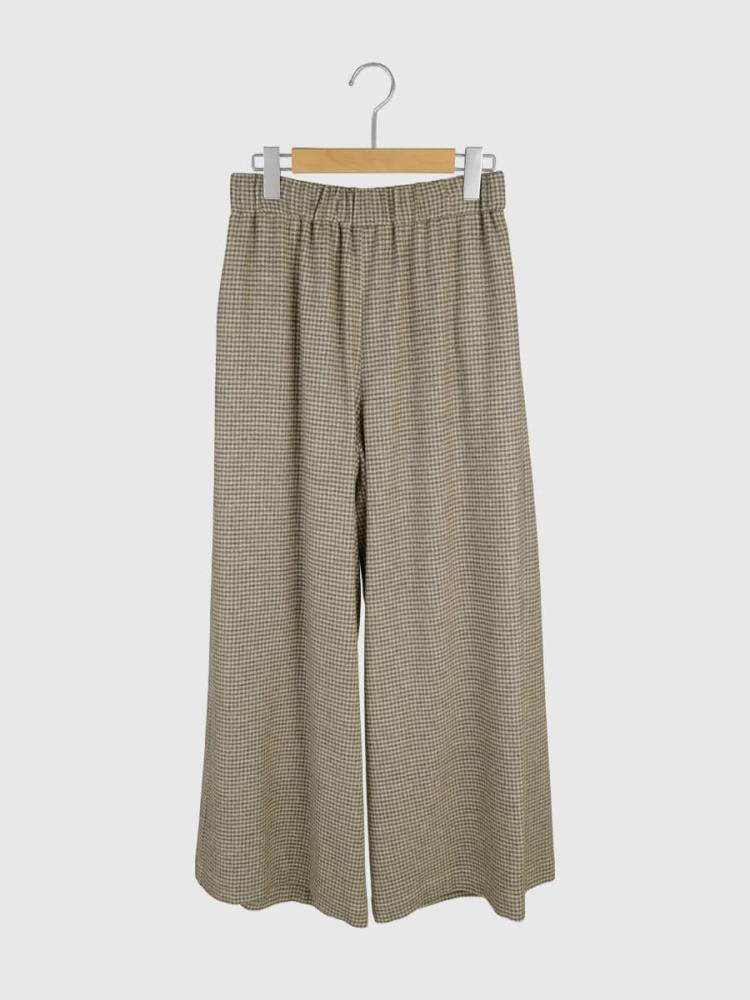 カシミヤブレンド千鳥格子柄ワイドパンツ - Ample - Vin｜YAMADAYA STORE