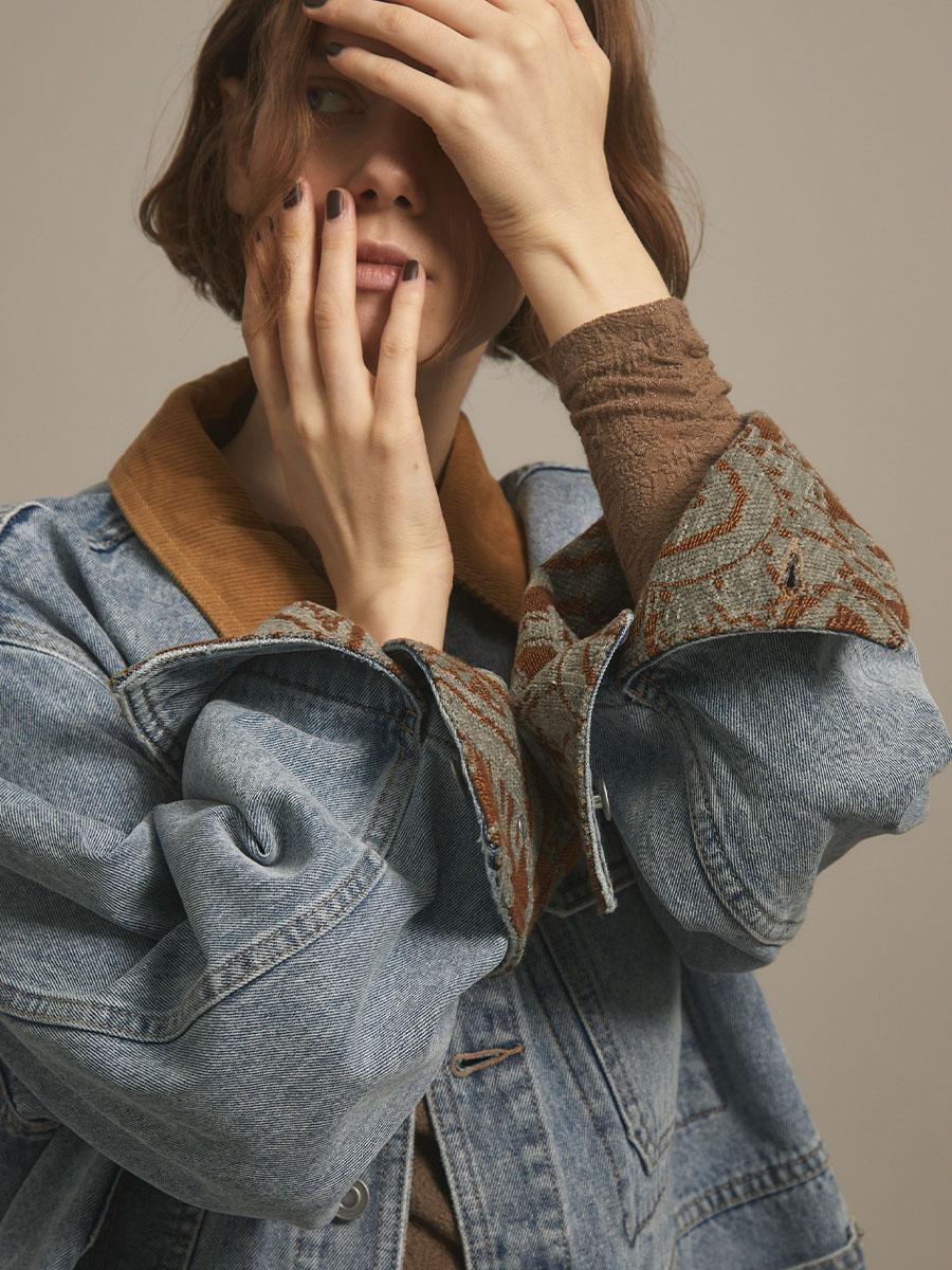 ボリュームスリーブデニムジャケット新品未使用vin ラシュッド　ヤマダヤ ヴァン Vin ボリュームスリーブデニムジャケット （ネイビー