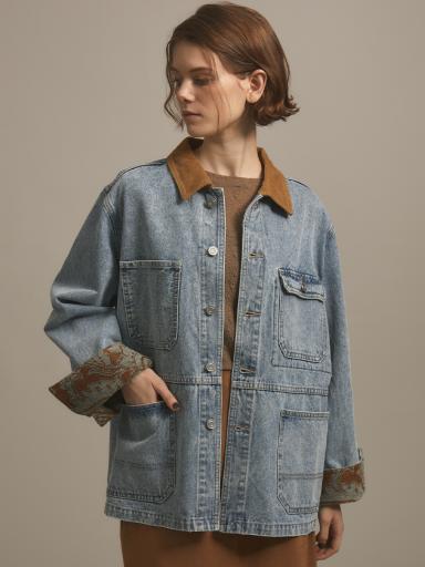美品♪vin◆ヴァン◆ヤマダヤ　デニムノーカラージャケット　金釦 美品♪vin◇ヴァン◇ヤマダヤ デニムノーカラージャケット 金釦