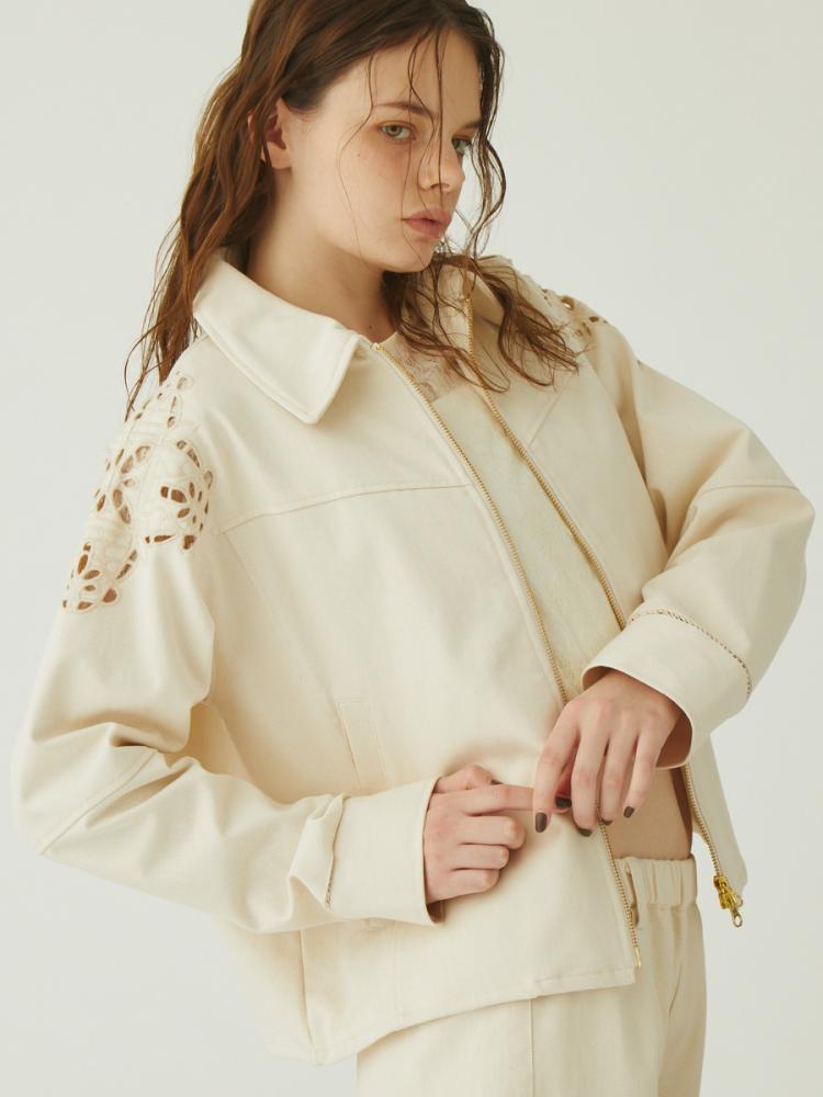 カットワークコットンツイルジャケット - Ample - Vin｜YAMADAYA STORE