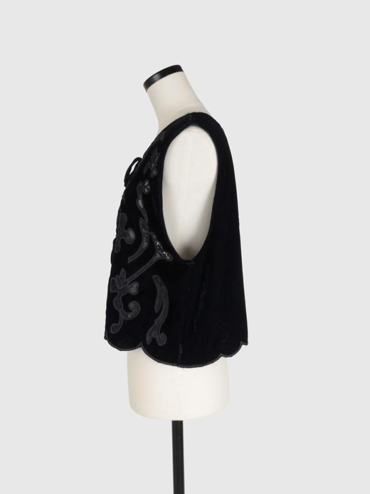 レース刺繍ベロアベスト - Ample - Vin｜YAMADAYA STORE