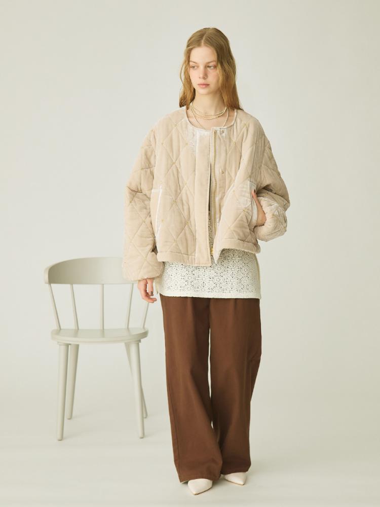 ビーズ刺繍キルティングジャケット - Ample - Vin｜YAMADAYA STORE