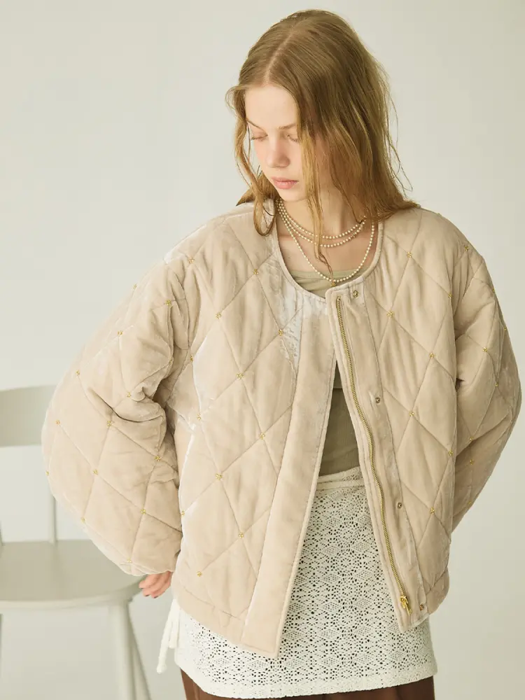 ビーズ刺繍キルティングジャケット - Ample - Vin｜YAMADAYA STORE