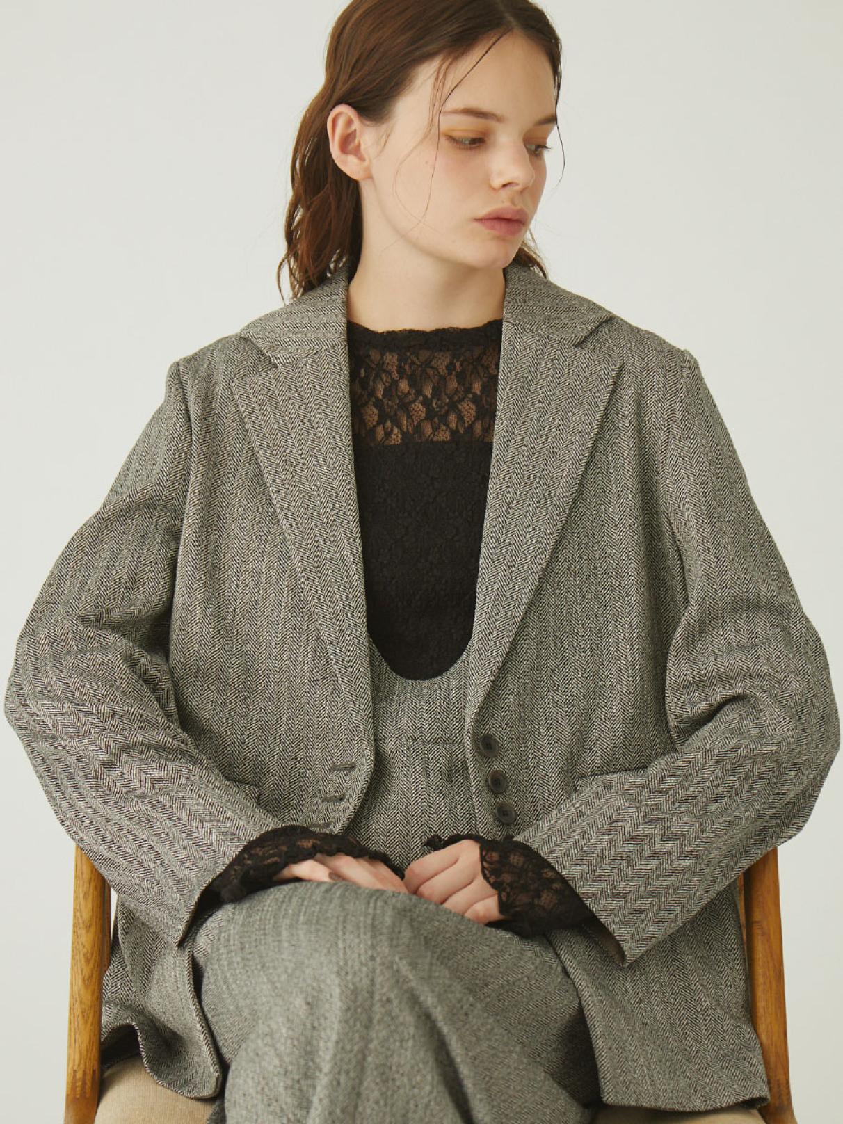 MADISONBLUE ヘリンボーン テーラードジャケット 01 MADISONBLUE ヘリンボーン テーラードジャケット 01