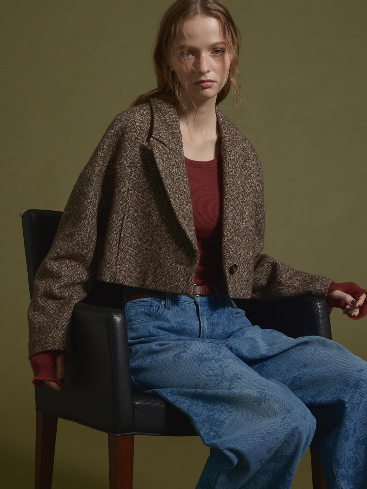 ツイードクロップドジャケット - Ample - Vin｜YAMADAYA STORE