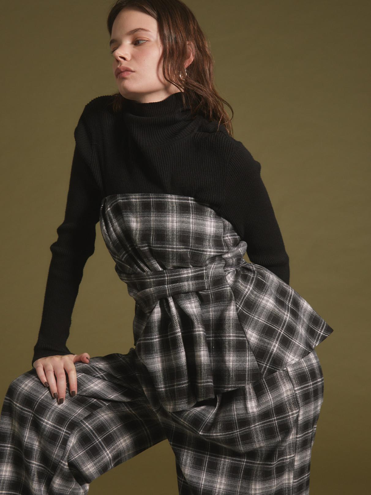 シャーリングチェックビスチェ - Ample - Vin｜YAMADAYA STORE