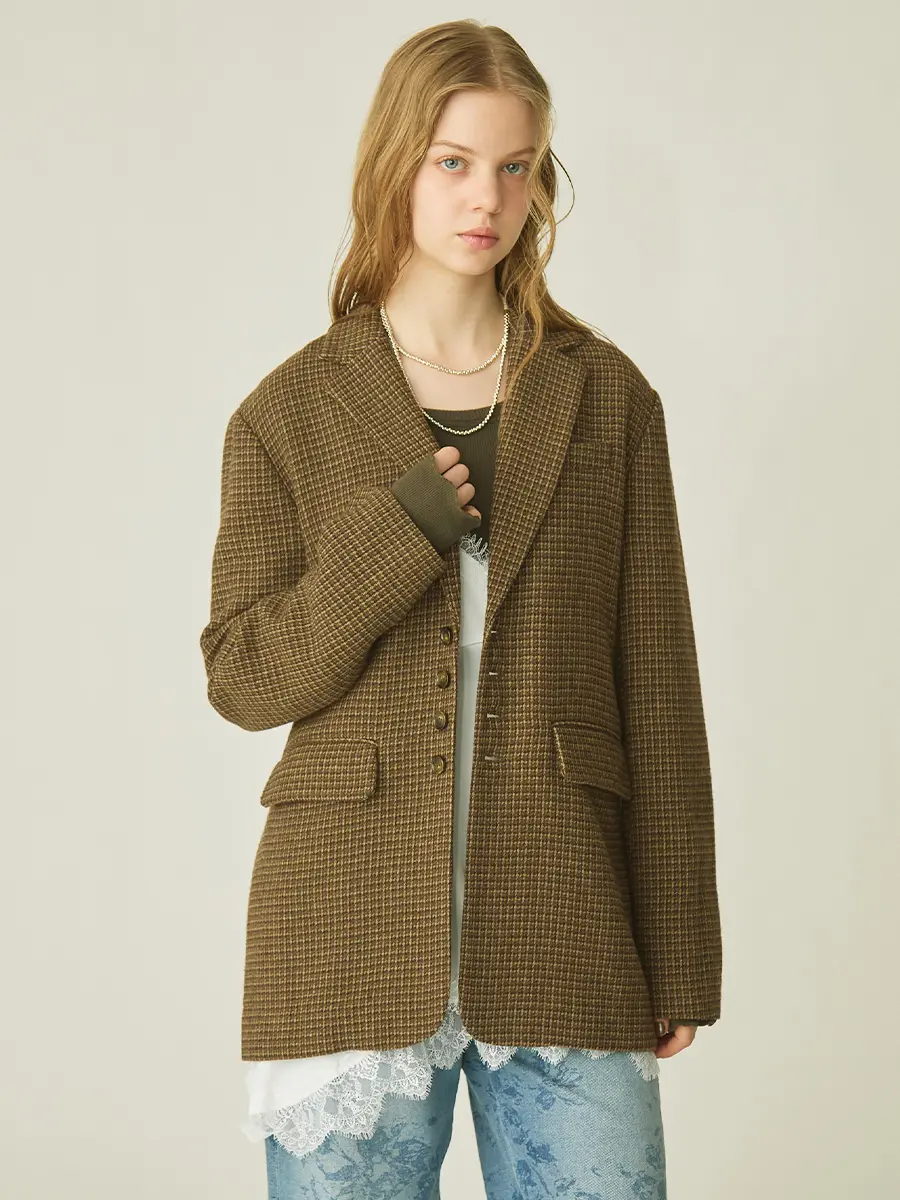 ツイードチェックテーラードジャケット - Ample - Vin｜YAMADAYA STORE