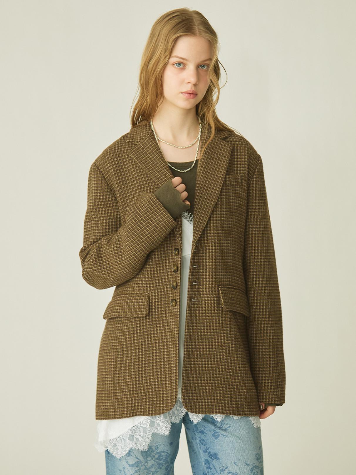 ツイードチェックテーラードジャケット - Ample - Vin｜YAMADAYA STORE