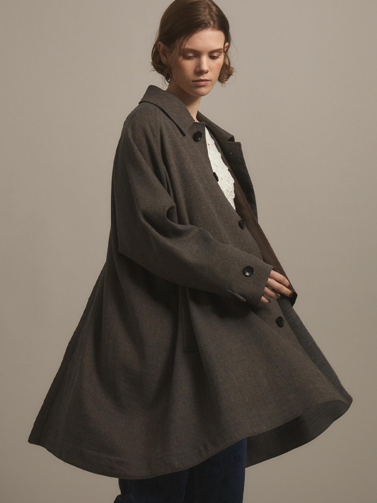 Marble SUD メランジコート 北海道美瑛 ロングコート ブラウン系 冬を