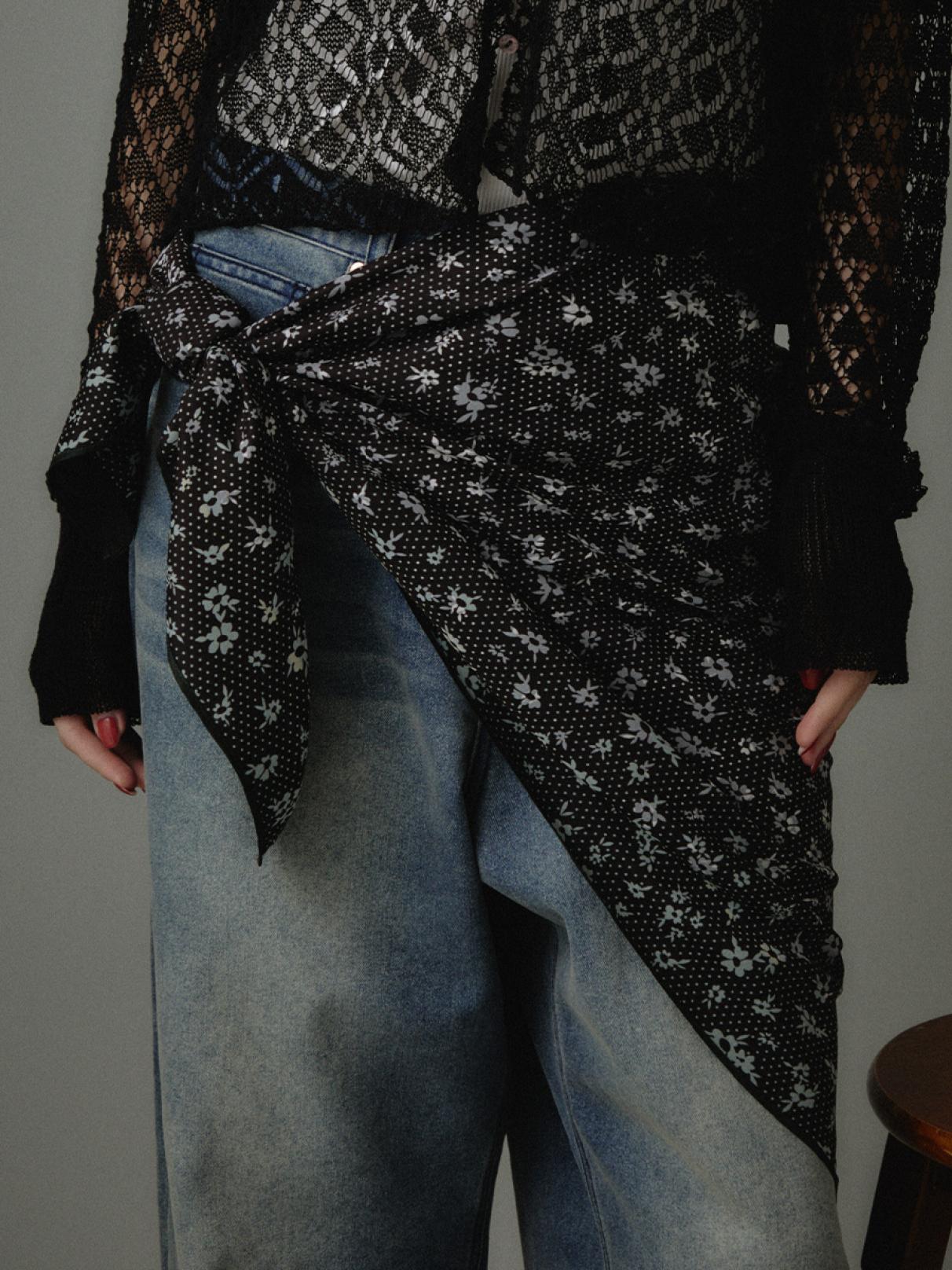リバーシブルフラワープリントスカーフ - Ample - Vin｜YAMADAYA STORE