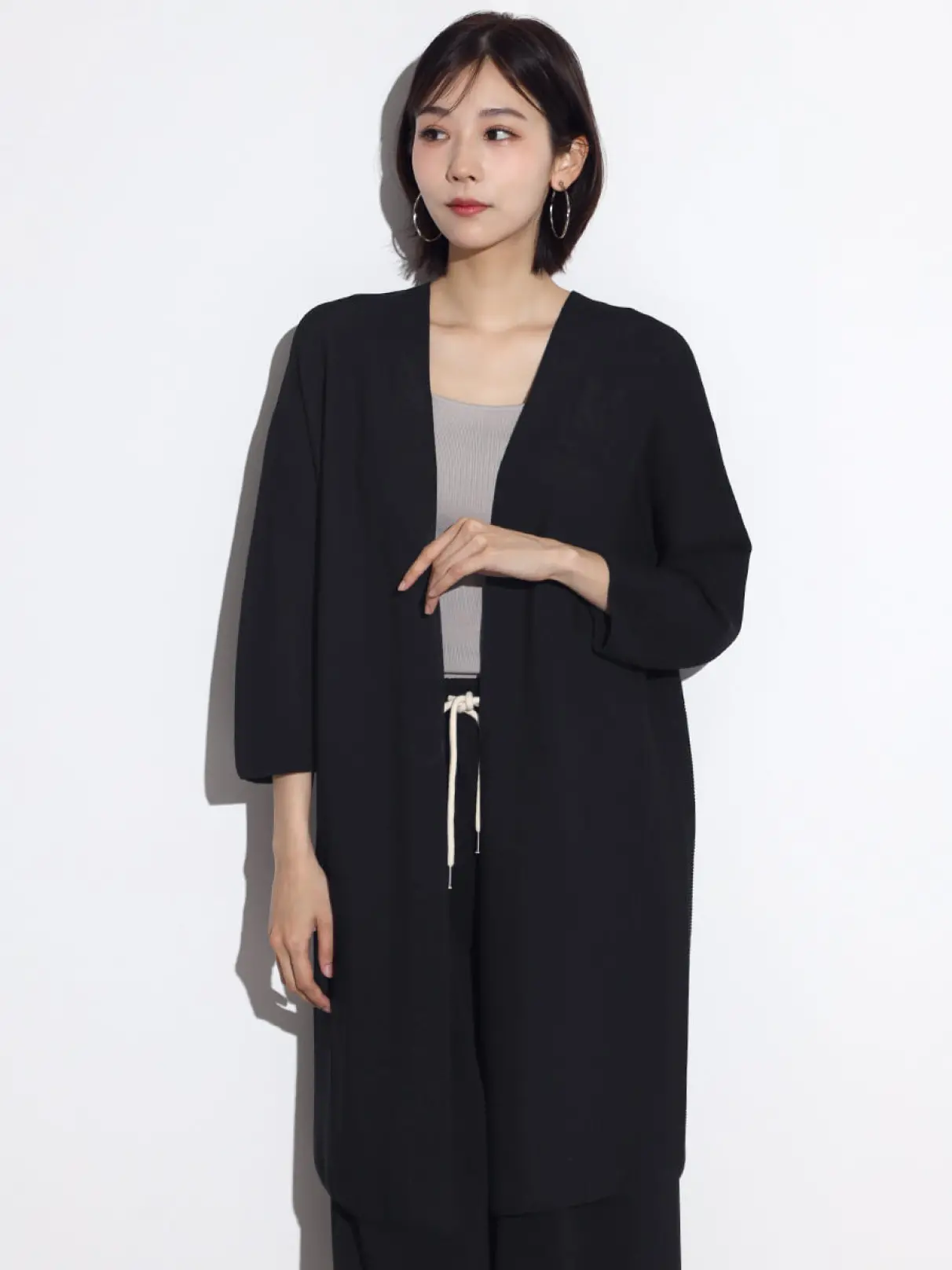 MEDOC メドック　ニットスリーブ ロングコート 中綿　ブルゾン　ヤマダヤ 中古・古着通販】medoc (メドック) 中綿コート ブラック サイズ:38