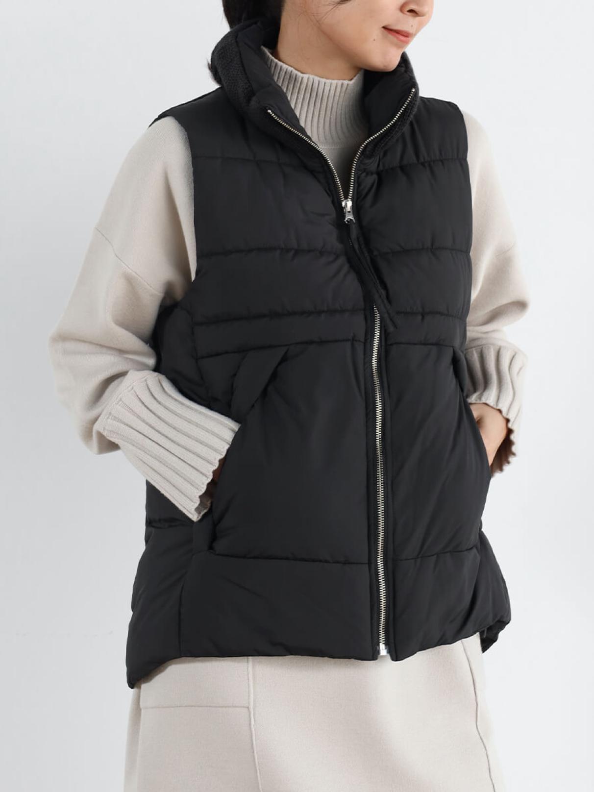 ヤマダヤ　スコットクラブ　ダウンベスト ブラック フード付き ジップアップ ヤマダヤ スコットクラブ ダウンベスト ブラック フード付き ジップ