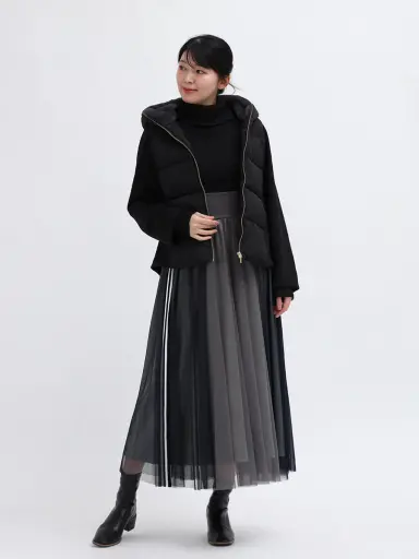 新品 ヤマダヤ MEDOC フェイクファーフードショートブルゾン フェイク