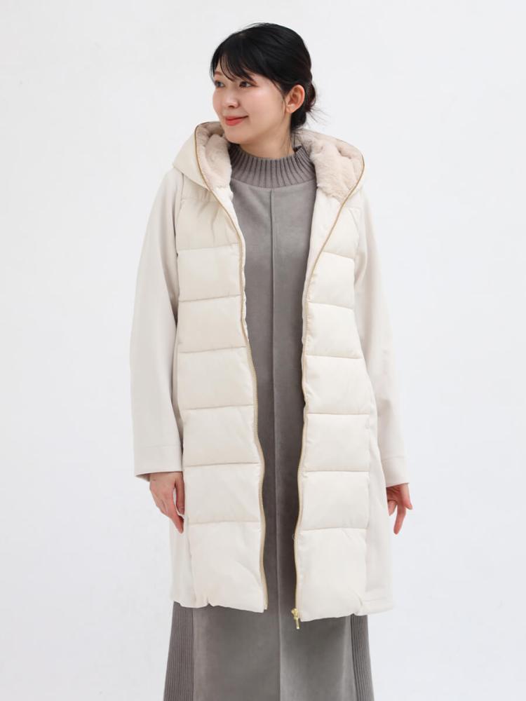 フェイクファーフードロングコート - MEDOC original - SCOTCLUB